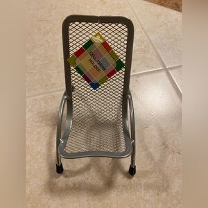 New Silver Mesh Metal Chair Cell Phone Holder!